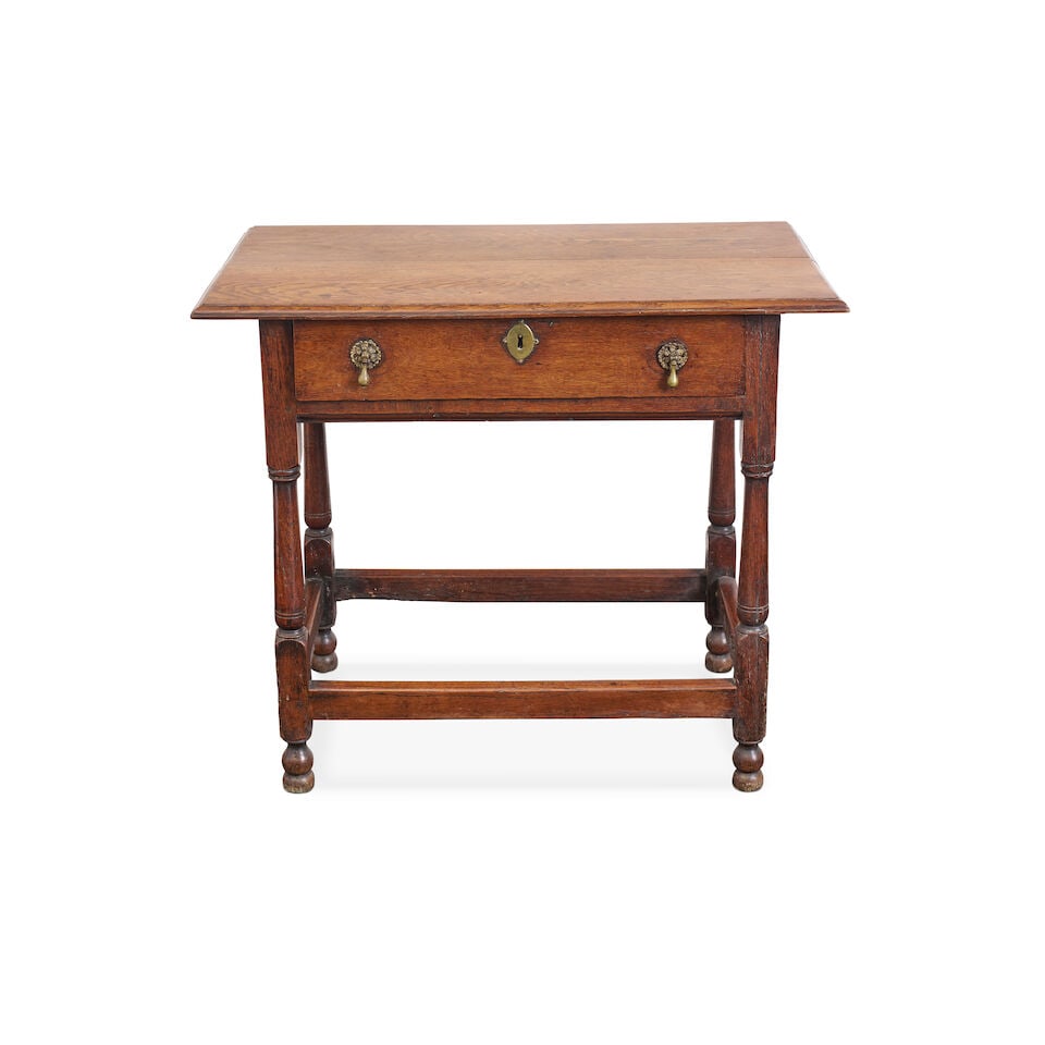 An English oak side table, early 18th century, - 2