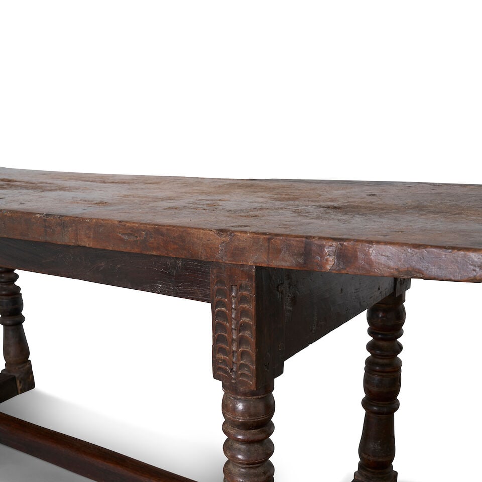 A Continental Provincial refectory table, 17th century and later, - 2