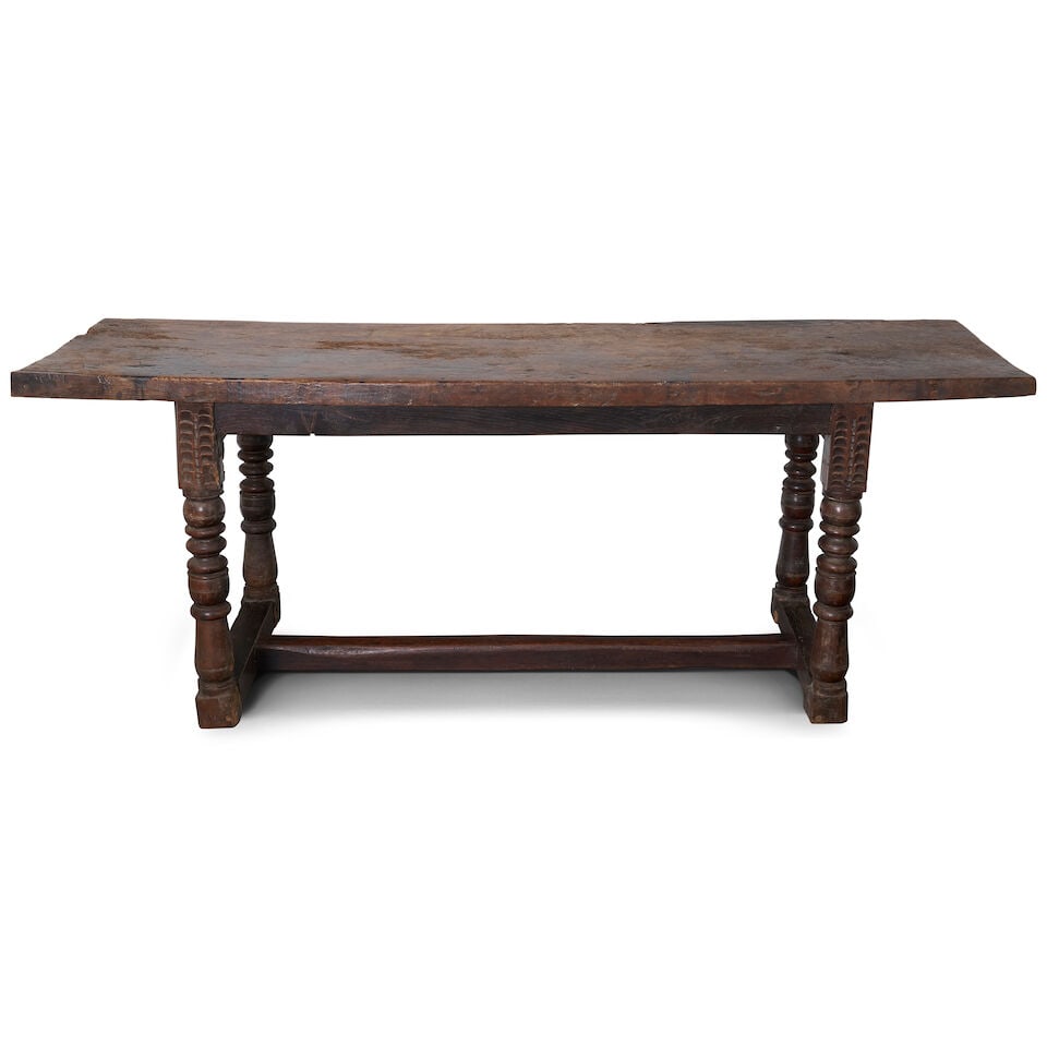 A Continental Provincial refectory table, 17th century and later, - 3