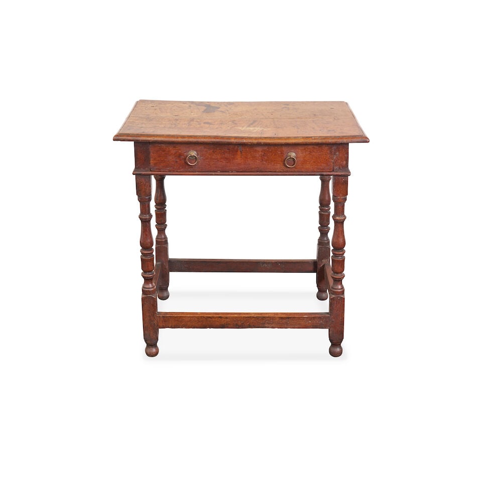An English oak side table, early 18th century, - 2