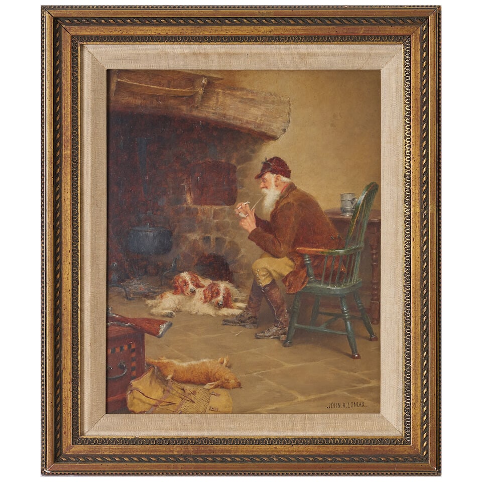 John Arthur Lomax (British, 1857-1923) The End of the Day: John Arthur Lomax (British, 1857-1923) The End of the Day signed lower right: JOHN.A.LOMAX oil on panel 28.0 x 22.0cm (11 x 8 11/16in). Footnotes: Provenance Private collection, Sydney For further
