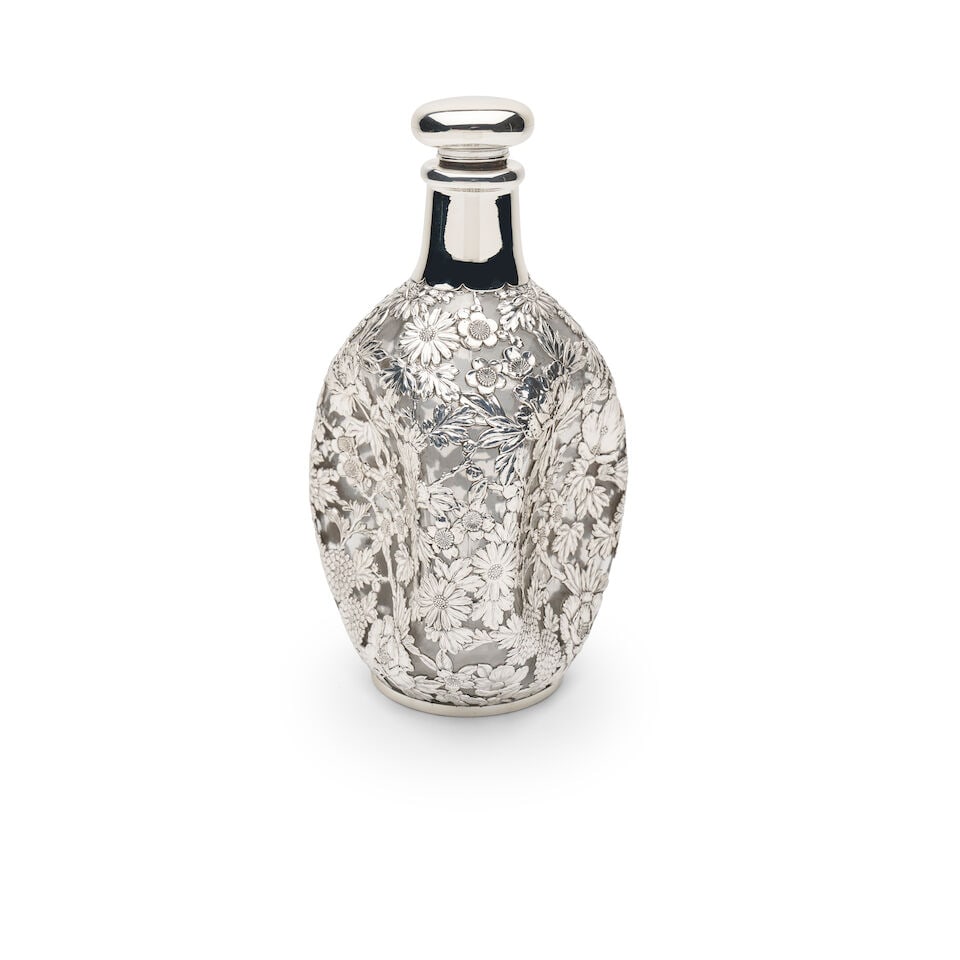 A Japanese silver-mounted whiskey decanter and stopper - 2
