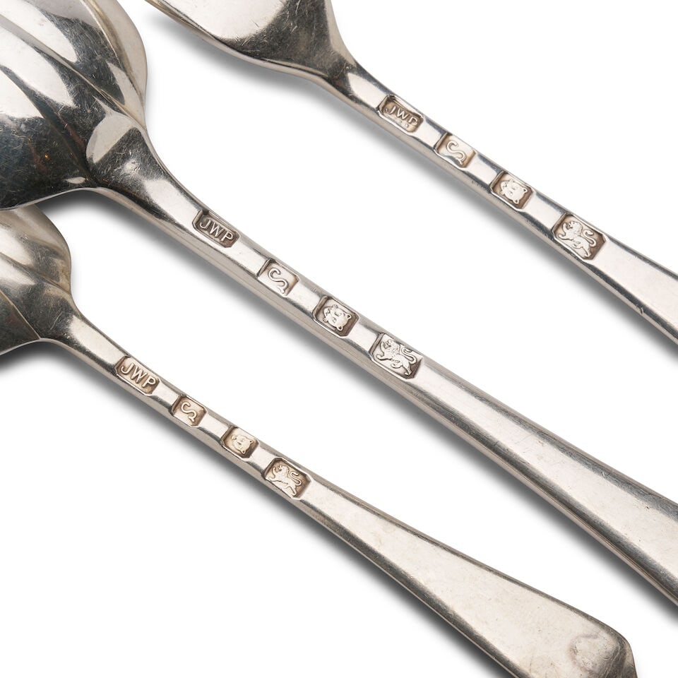 An English sterling silver flatware service Marks of DJ Silver Repairs, London, 1962-1975 to the... - 3