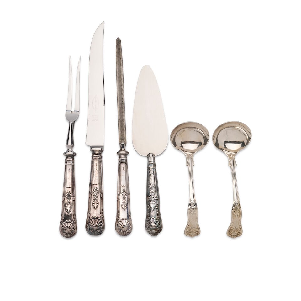 An extensive Viner's Sheffield King's pattern silver flatware service Marks of Viner's Ltd, (Emi... - 2