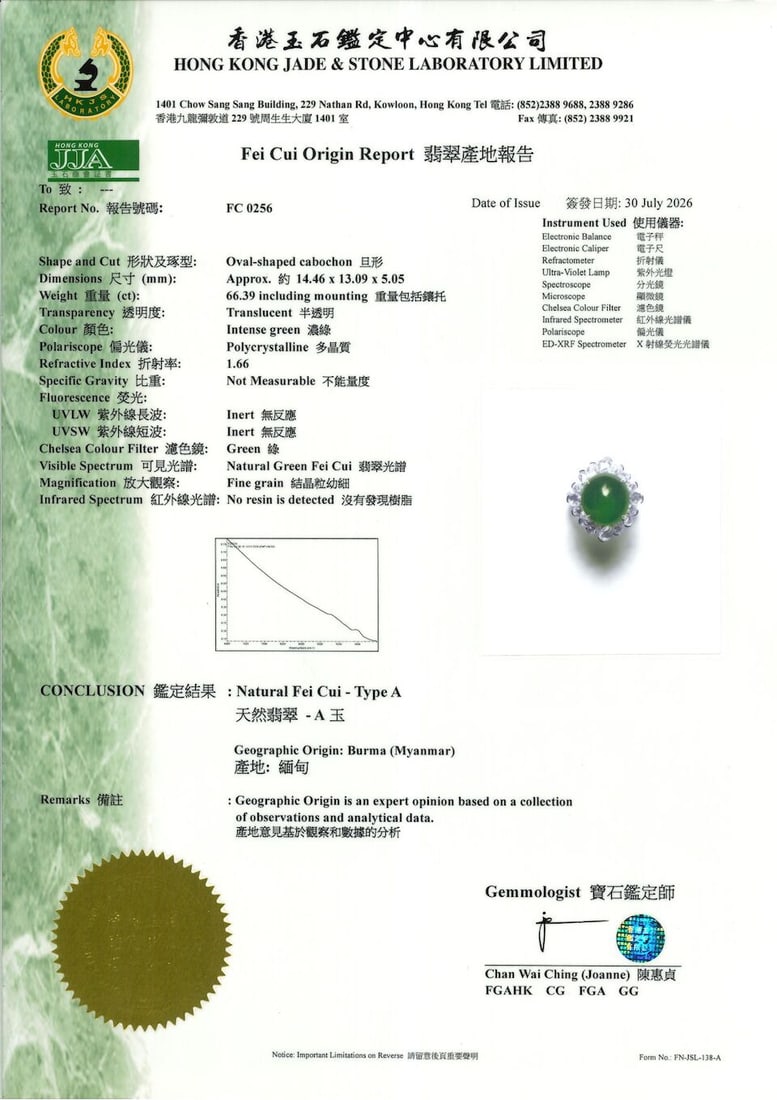 JADEITE AND DIAMOND RING - 5