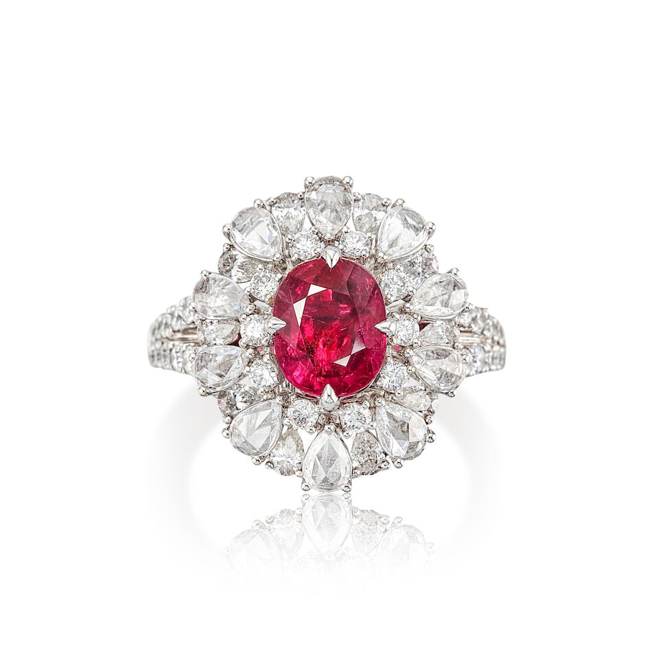 RUBY AND DIAMOND RING/PENDANT