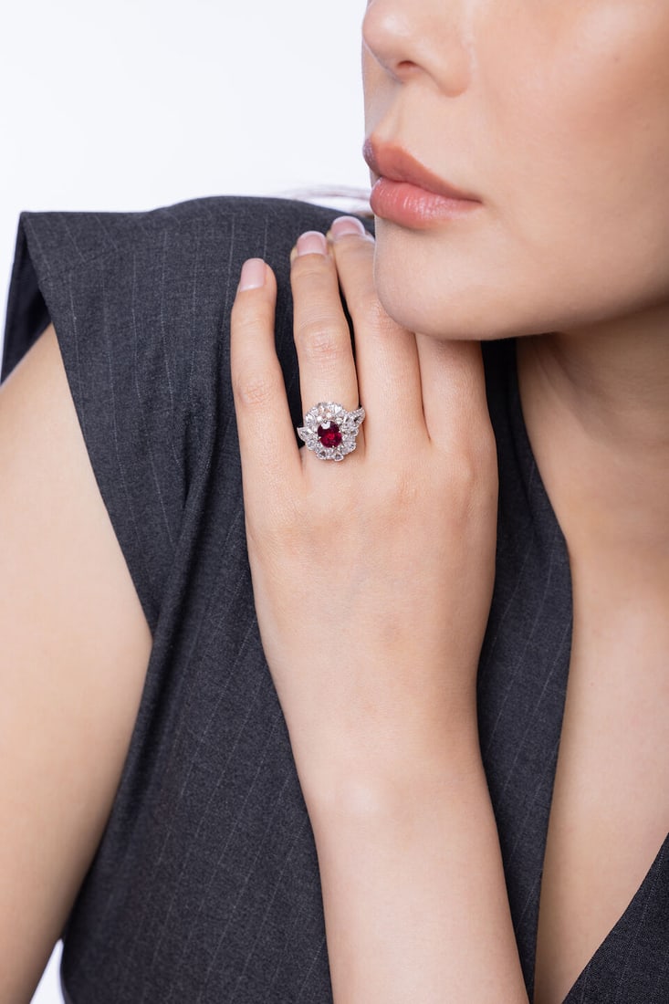 RUBY AND DIAMOND RING/PENDANT - 2