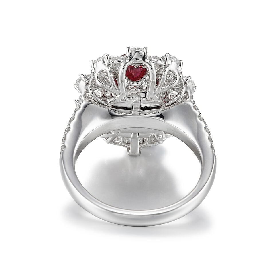 RUBY AND DIAMOND RING/PENDANT - 5