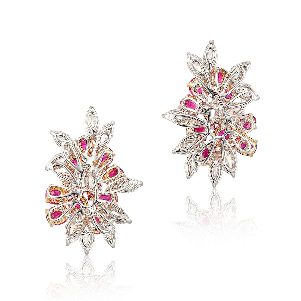 PAIR OF RUBY AND DIAMOND EARRINGS - 3
