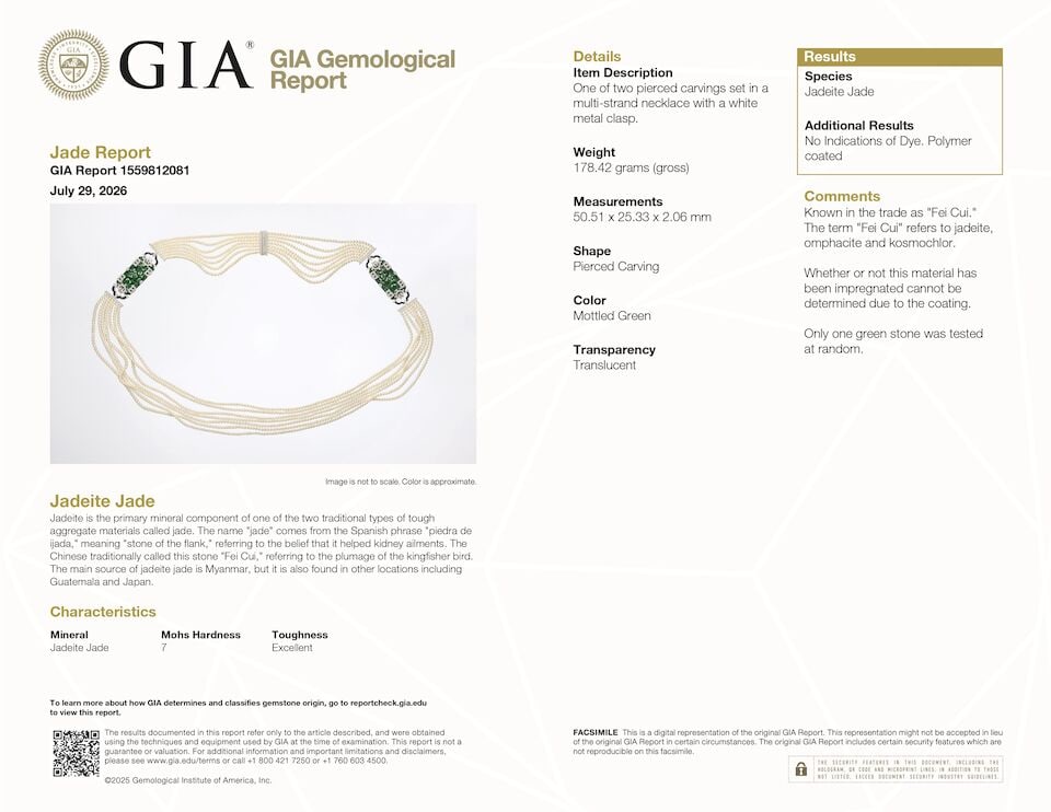 JADEITE, CULTURED PEARL AND DIAMOND LONGCHAIN NECKLACE - 4