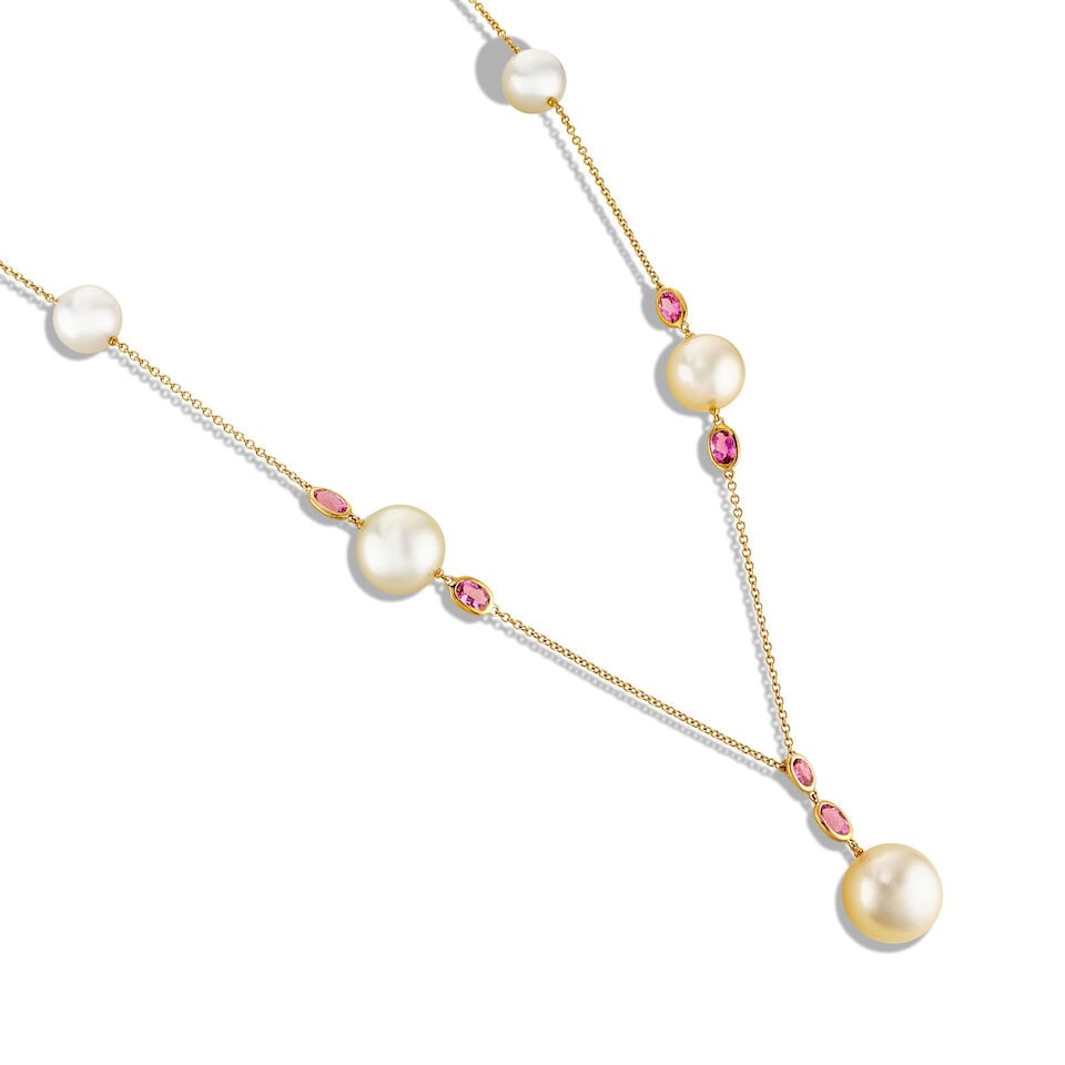 CULTURED PEARL AND GEM-SET NECKLACE - 3