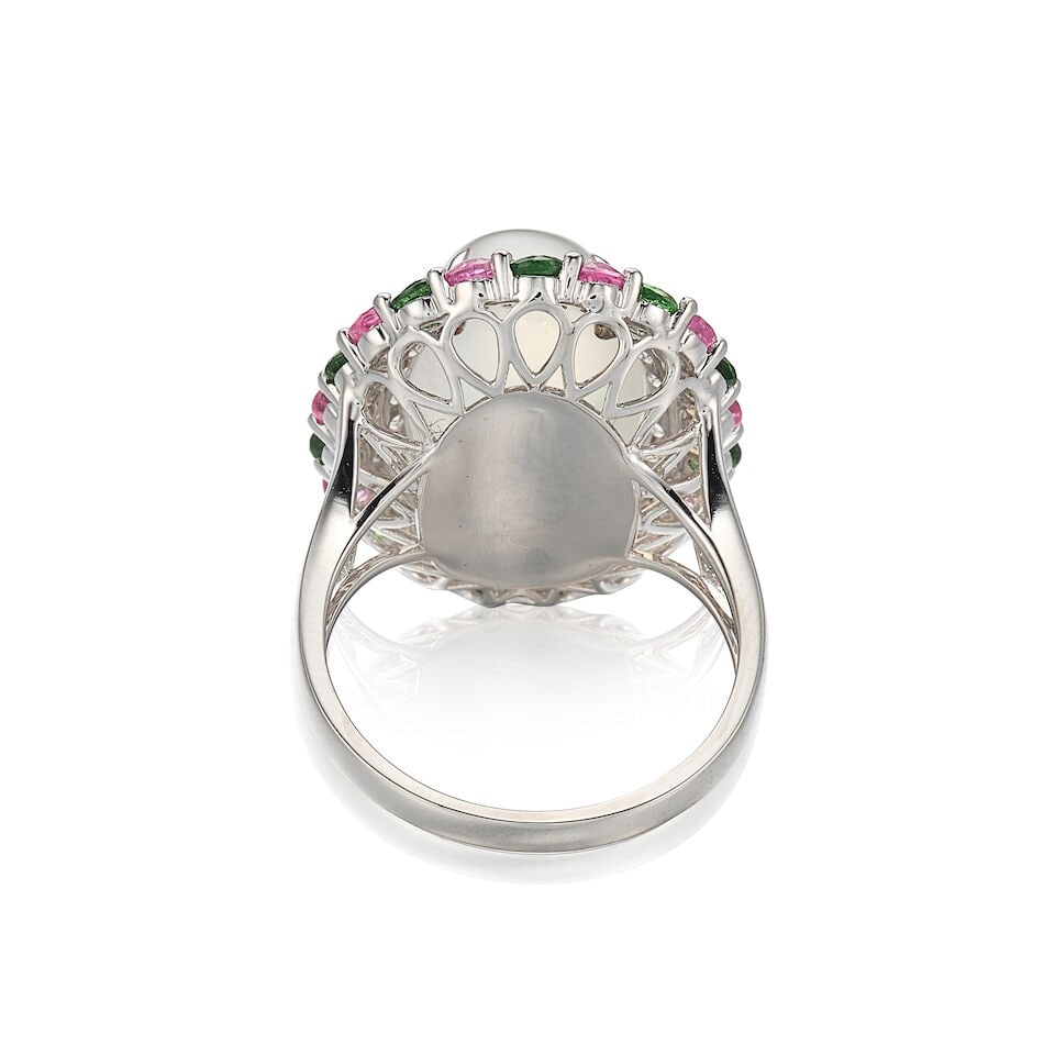 MOONSTONE AND GEM-SET RING - 3