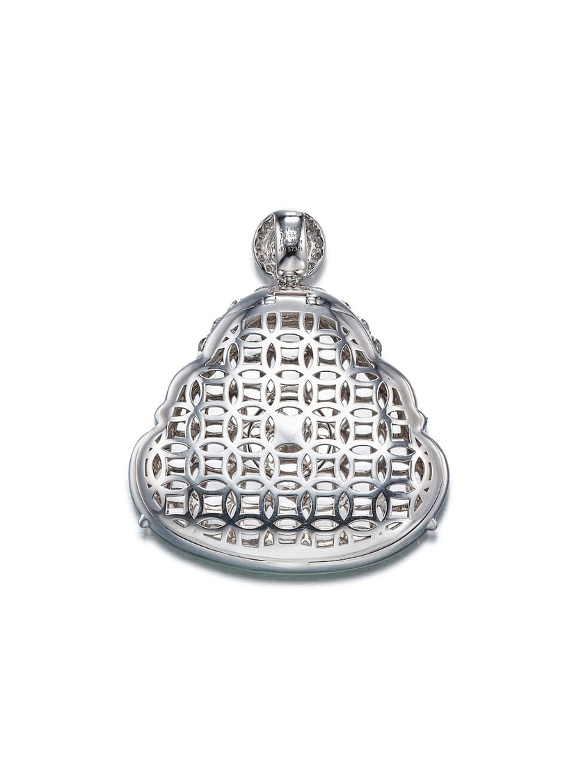 JADEITE AND DIAMOND 'LAUGHING BUDDHA' PENDANT - 2