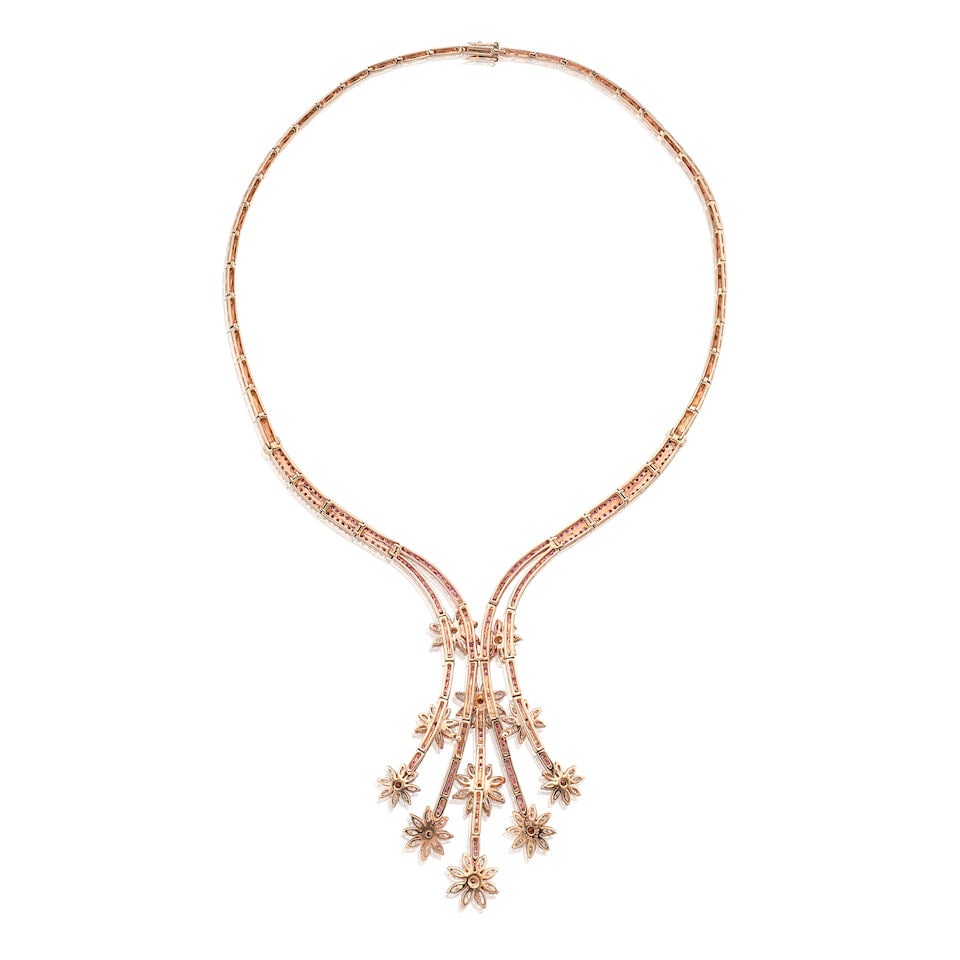 DIAMOND, COLOURED DIAMOND AND RUBY NECKLACE - 3