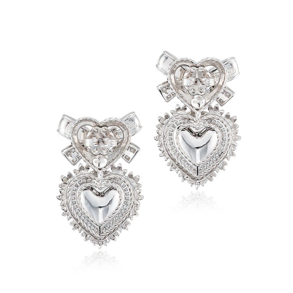 DOLCE & GABBANA: PAIR OF DIAMOND 'DEVOTION' EARRINGS - 3