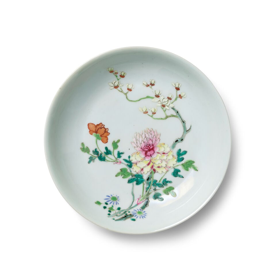 A FAMILLE-ROSE 'FLORAL' DISH 18th century (1 of 2)