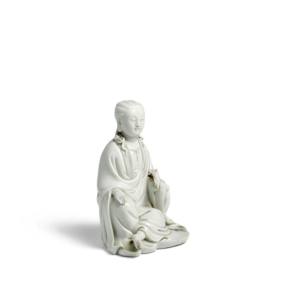A DEHUA WHITE-GLAZED SEATED FIGURE OF GUANYIN 20th century - 2