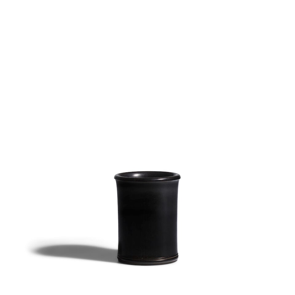 A ZITAN BRUSHPOT 19th/20th century: A ZITAN BRUSHPOT 19th/20th century 4 1/2in (11.5cm) high Footnotes: 十九/二十世紀 紫檀光素小筆筒 For further information o