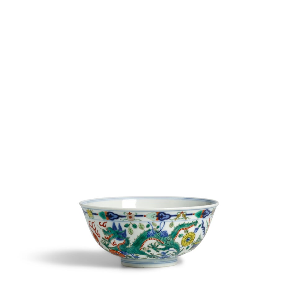 A WUCAI 'DRAGON AND PHOENIX' BOWL Guangxu six-character mark and of the period - 2