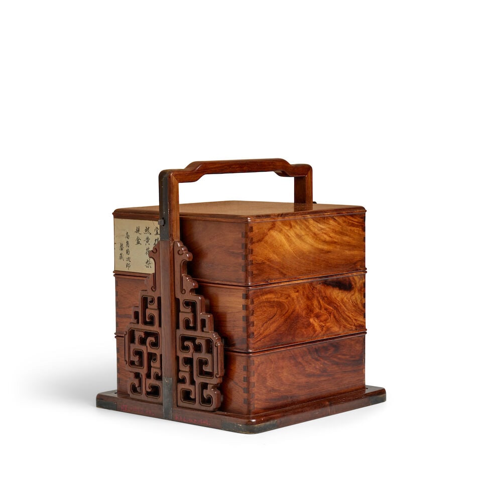 A HUANGHUALI SQUARE THREE-TIER PICNIC BOX (1 of 4)