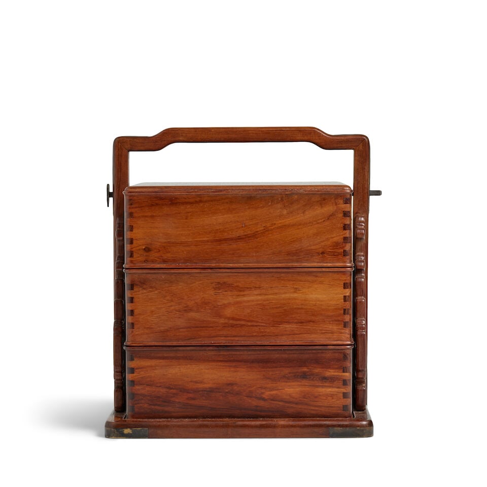 A HUANGHUALI SQUARE THREE-TIER PICNIC BOX - 4