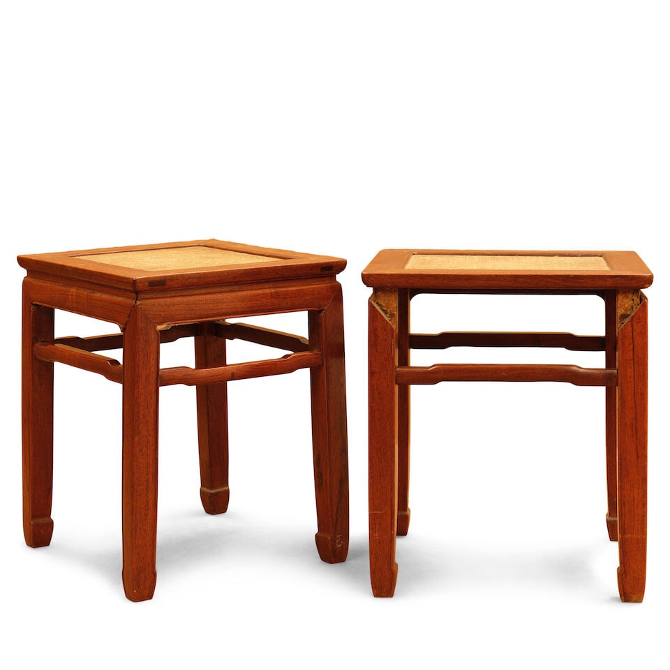 A PAIR OF HUANGHUALI SQUARE STOOLS 19th century (2) (1 of 2)
