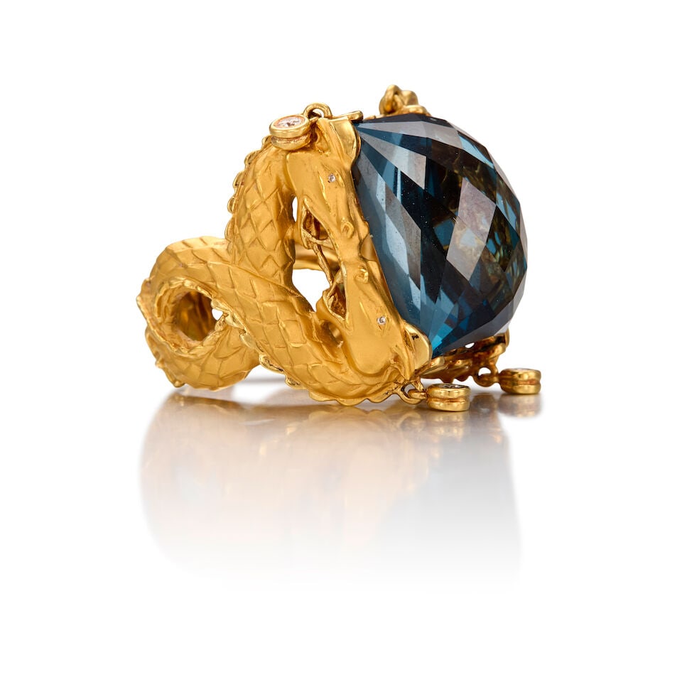 CARRERA Y CARRERA: 18K GOLD, TOPAZ AND DIAMOND RING - 2