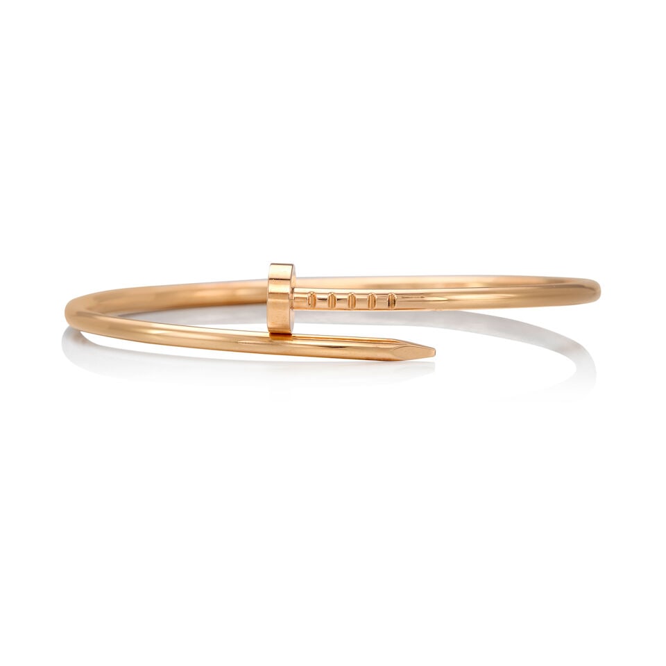 CARTIER: 18K GOLD JUSTE UN CLOU BANGLE BRACELET, SMALL MODEL - 2