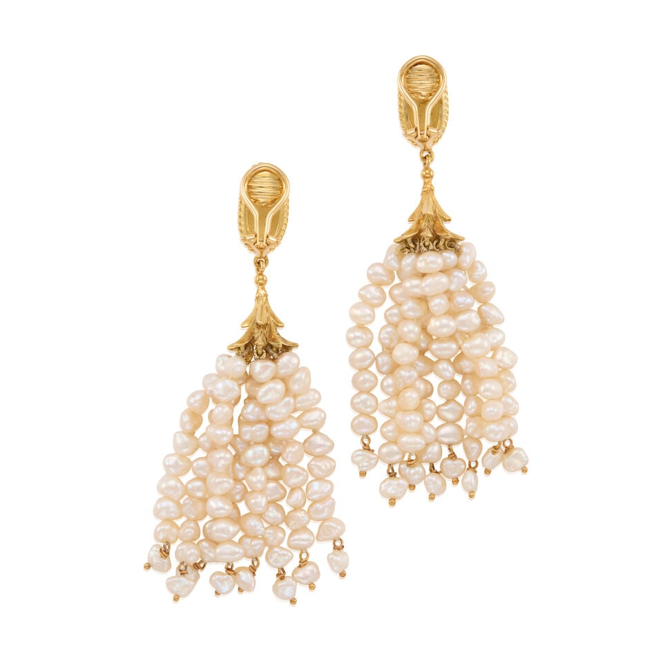 CELLINO: 18K YELLOW GOLD AND CULTURED PEARL EARRINGS - 2