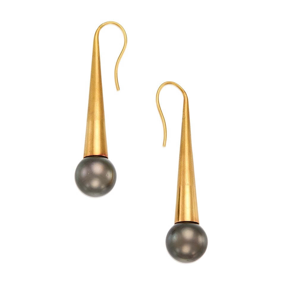 18K GOLD AND CULTURED PEARL EARRINGS - 2