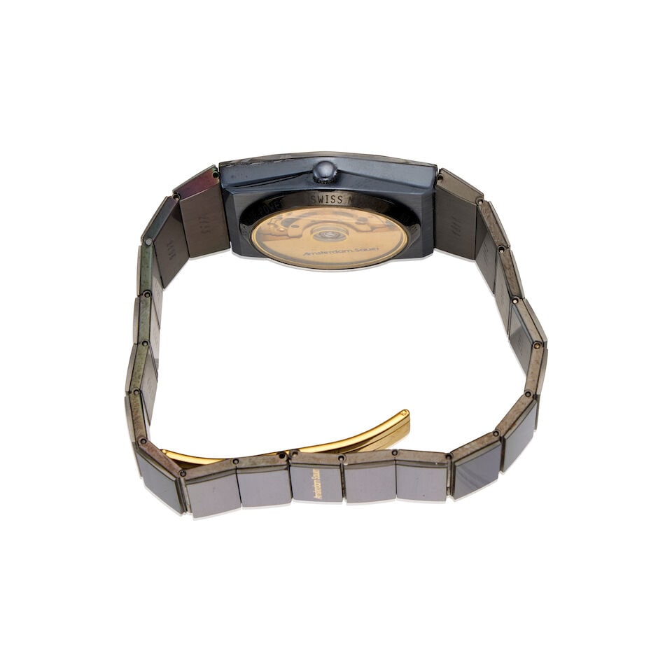 AMSTERDAM SAUER: STAINLESS STEEL, DIAMOND AND SYNTHETIC SAPPHIRE WATCH - 2