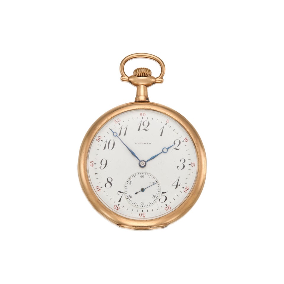 WALTHAM: 12K GOLD KEYLESS WIND OPEN FACE WATCH (1 of 2)