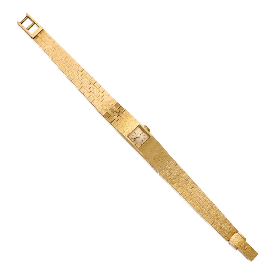 GIRARD PERREGEAUX: A GOLD WRISTWATCH: GIRARD PERREGEAUX: A GOLD WRISTWATCH • 18K yellow gold watch case and 14K yellow gold bracelet • Signed GIRARD PERREGEAUX on the dial • Manuel movement currently running •