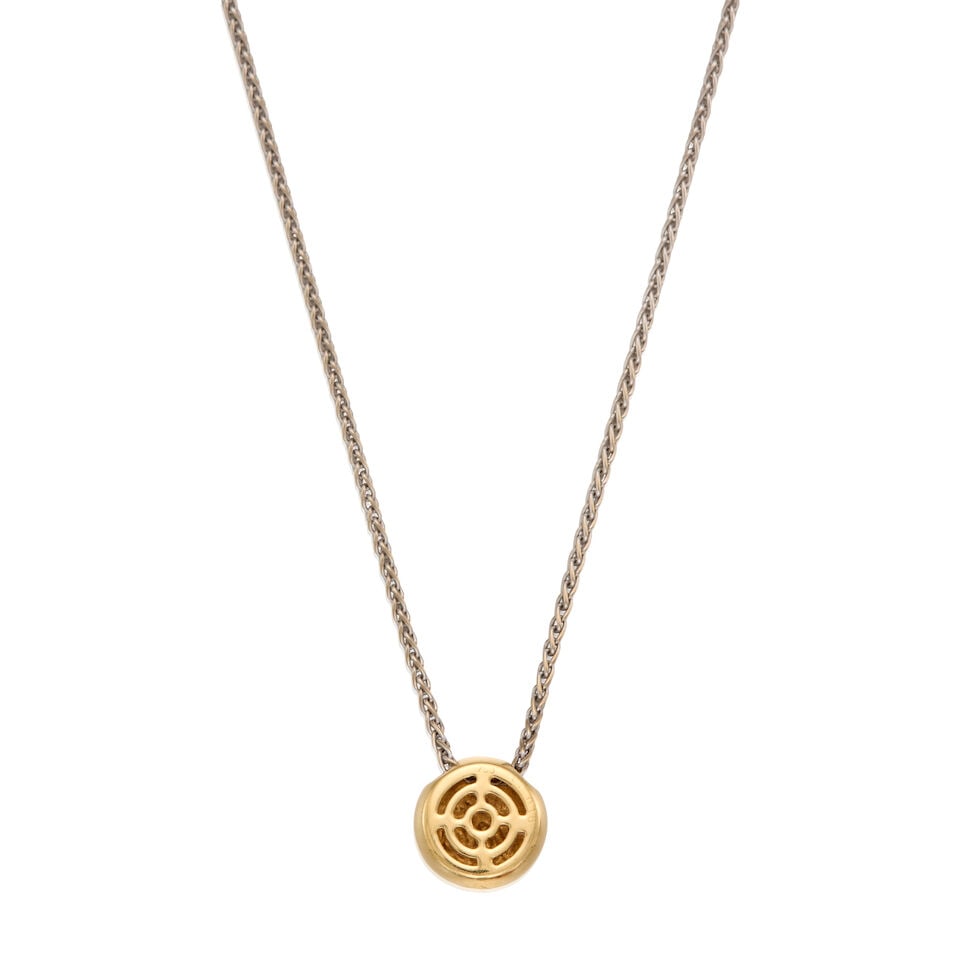 BICOLORED GOLD AND DIAMOND PENDANT WITH CHAIN - 2