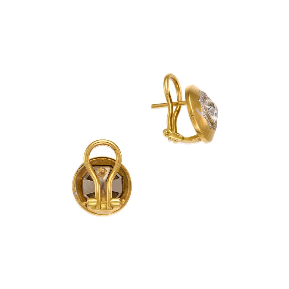 BICOLORED GOLD AND DIAMOND EARRINGS - 2