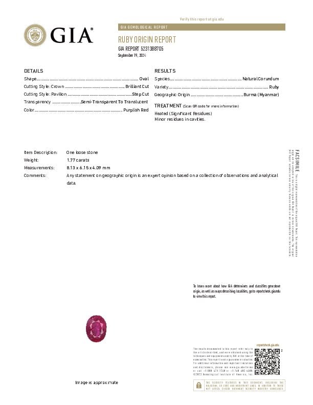 18K WHITE GOLD, RUBY AND DIAMOND RING WITH GIA REPORT - 3