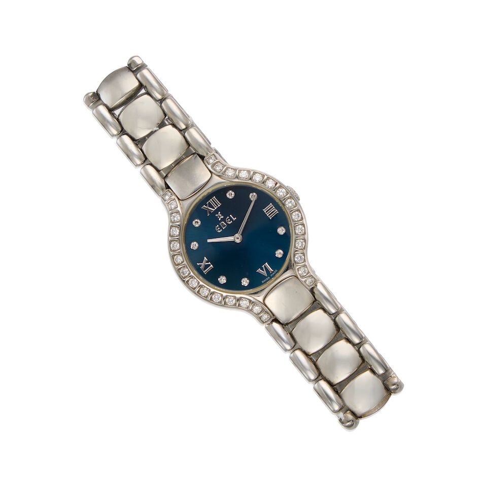 EBEL: A STAINLESS STEEL 'BELUGA' AND DIAMOND WRISTWATCH (1 of 2)