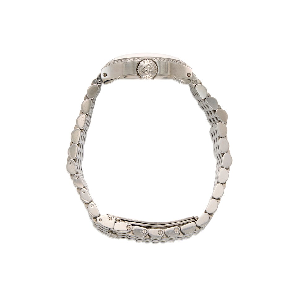 BEDAT & C°: STAINLESS STEEL AND DIAMOND SET CALENDAR BRACELET WATCH - 2