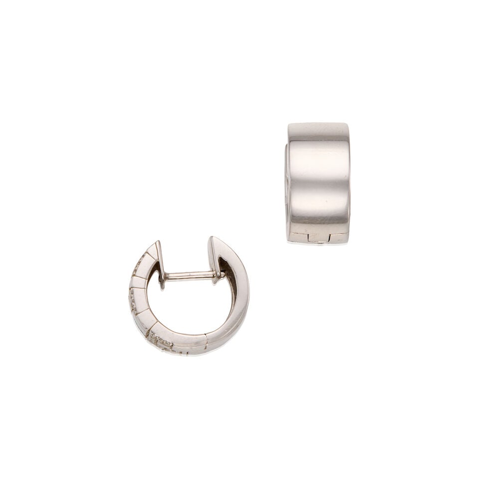 18K WHITE GOLD AND DIAMOND EARRINGS - 2