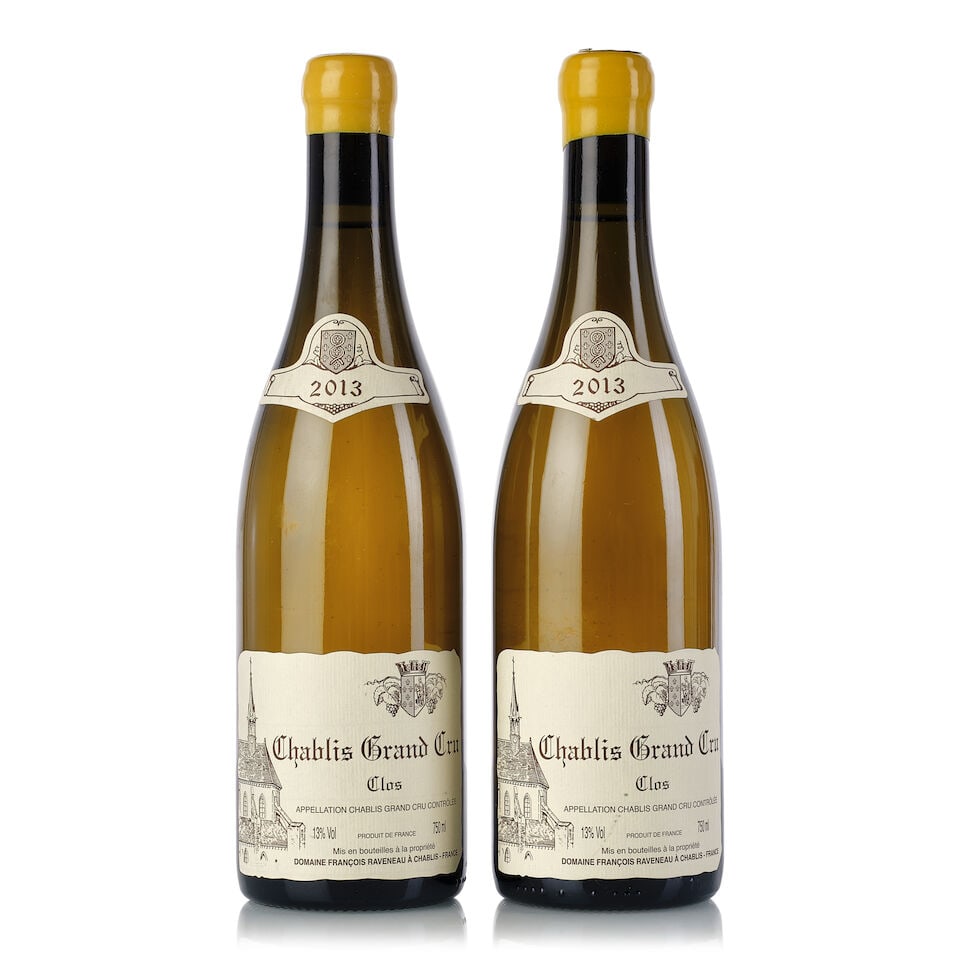 Domaine François Raveneau Chablis Les Clos, 2013 (2x 750ml): Domaine François Raveneau Chablis Les Clos, 2013 (2x 750ml) Region: Burgundy Label: 1x slightly scuffed For further information on this lot please visit Bonhams.com For further information about 