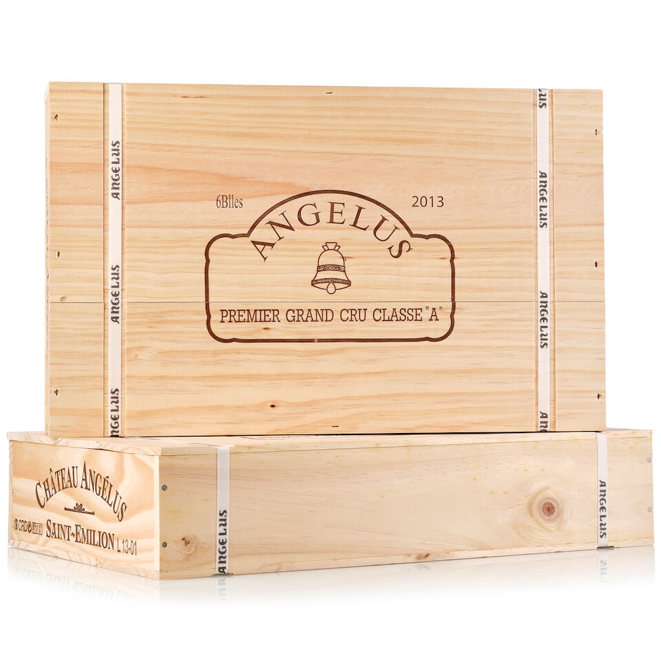 Château Angelus, 2013 (12x 750ml): Château Angelus, 2013 (12x 750ml) Region: Bordeaux Packaging: 2owc6, banded For further information on this lot please visit Bonhams.com For further information about this lot please visit the