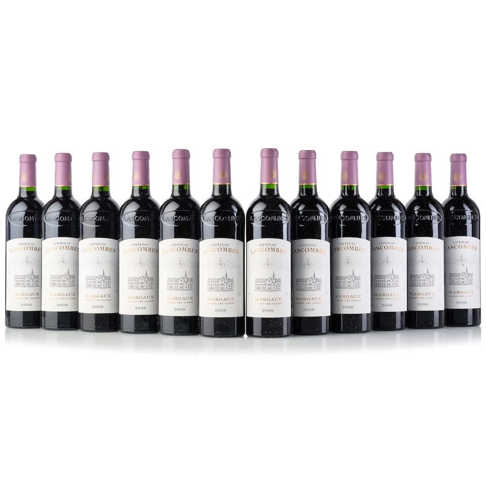 Château Lascombes, 2008 (12x 750ml): Château Lascombes, 2008 (12x 750ml) Region: Bordeaux Cork: 1x slightly protruded Label: 1x slight scuffed Packaging: owc For further information on this lot please visit Bonhams.com For further i