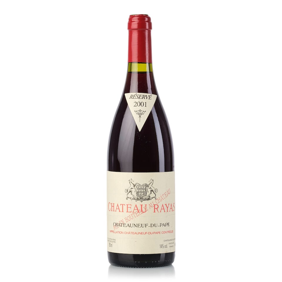 Château Rayas Châteauneuf-du-Pape, 2001 (1x 750ml): Château Rayas Châteauneuf-du-Pape, 2001 (1x 750ml) Region: Rhone Valley Cork: protruded Label: slightly wrinkled For further information on this lot please visit Bonhams.com For further info