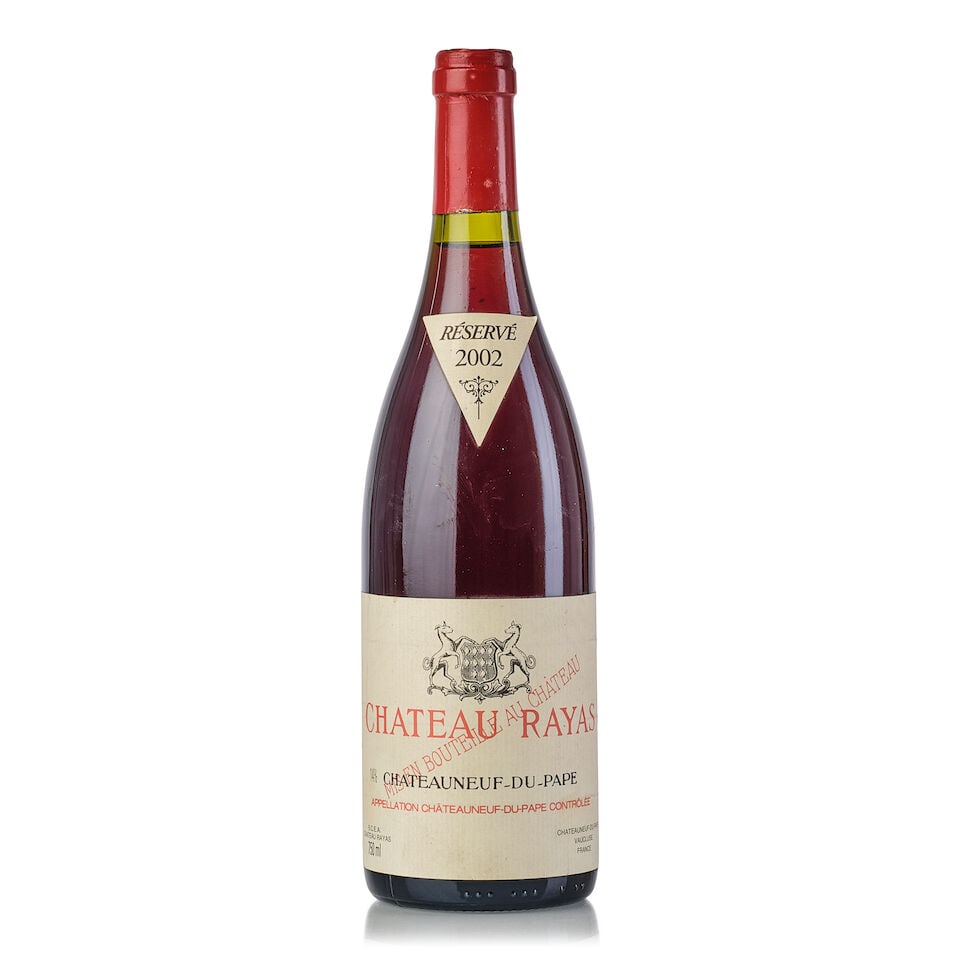 Château Rayas Châteauneuf-du-Pape, 2002 (1x 750ml): Château Rayas Châteauneuf-du-Pape, 2002 (1x 750ml) Region: Rhone Valley Capsule: slightly scuffed Label: slightly bin-soiled For further information on this lot please visit Bonhams.com For 