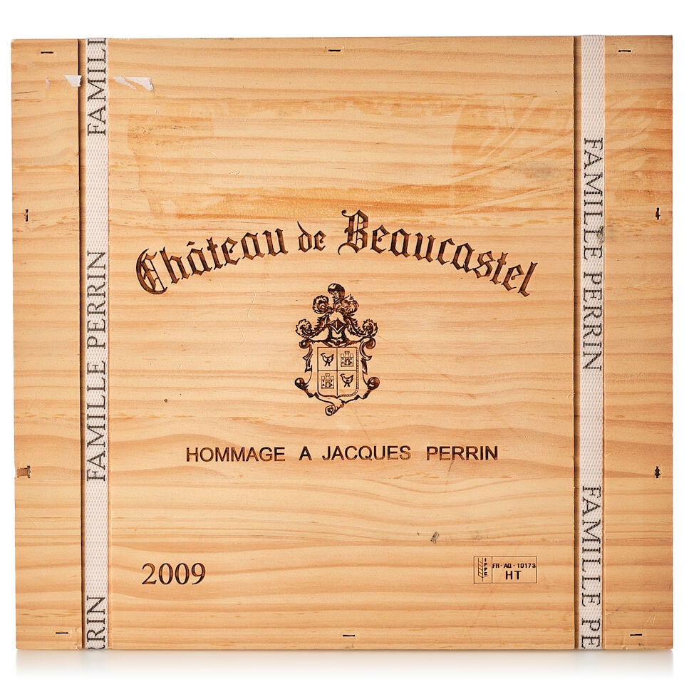 Château de Beaucastel Châteauneuf-du-Pape Hommage à Jacques Perrin, 2009 (3x 750ml): Château de Beaucastel Châteauneuf-du-Pape Hommage à Jacques Perrin, 2009 (3x 750ml) Region: Rhone Valley Packaging: owc, banded For further information on this lot please visit Bonhams.
