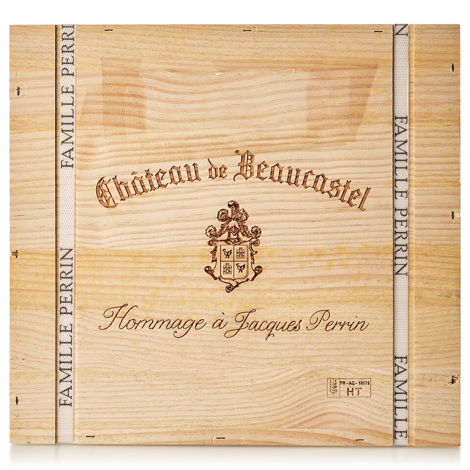 Château de Beaucastel Châteauneuf-du-Pape Hommage à Jacques Perrin, 2015 (3x 750ml): Château de Beaucastel Châteauneuf-du-Pape Hommage à Jacques Perrin, 2015 (3x 750ml) Region: Rhone Valley Packaging: owc, banded For further information on this lot please visit Bonhams.