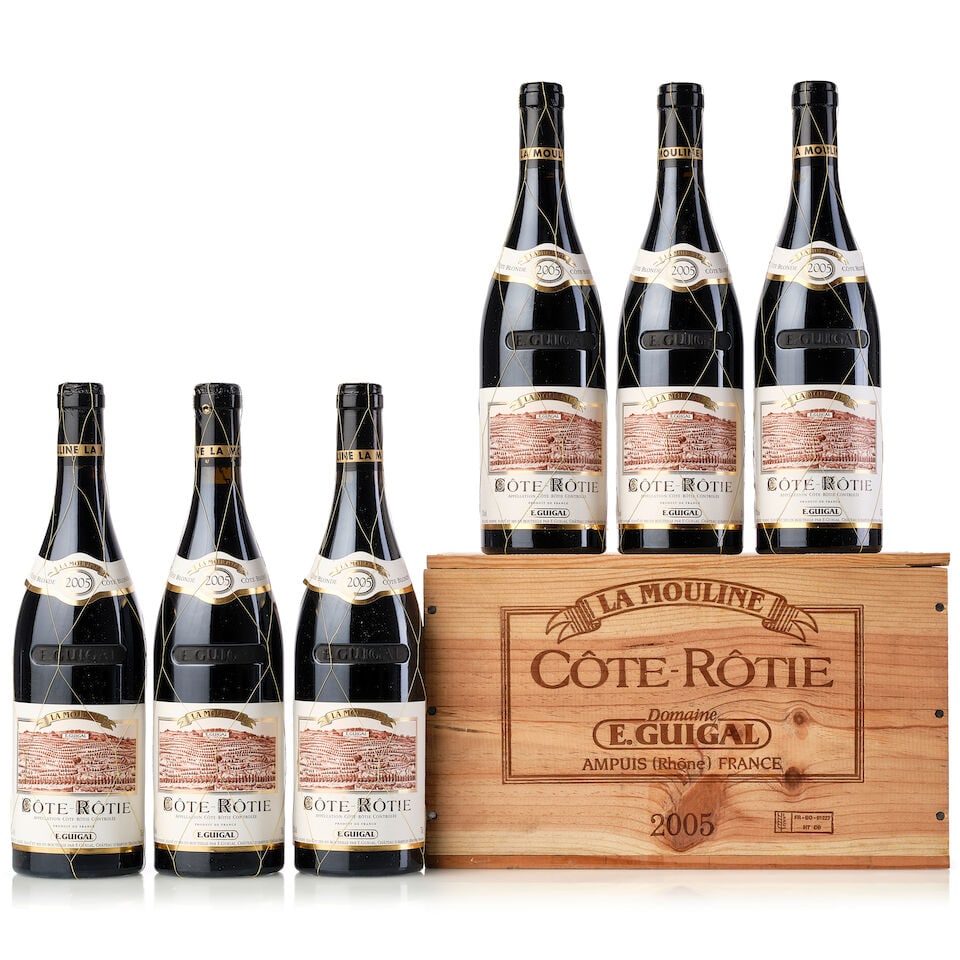 Guigal Côte Rôtie La Mouline, 2005 (6x 750ml): Guigal Côte Rôtie La Mouline, 2005 (6x 750ml) Region: Rhone Valley Label: 4x slightly scuffed Packaging: owc For further information on this lot please visit Bonhams.com For further
