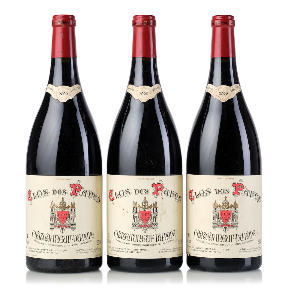 Clos des Pape Châteauneuf-du-Pape, 2009 (3x Magnum): Clos des Pape Châteauneuf-du-Pape, 2009 (3x Magnum) Region: Rhone Valley Label: 3x slightly scuffed, 3x bin-soiled; 3x bin-soiled vintage tags For further information on this lot please visit Bon