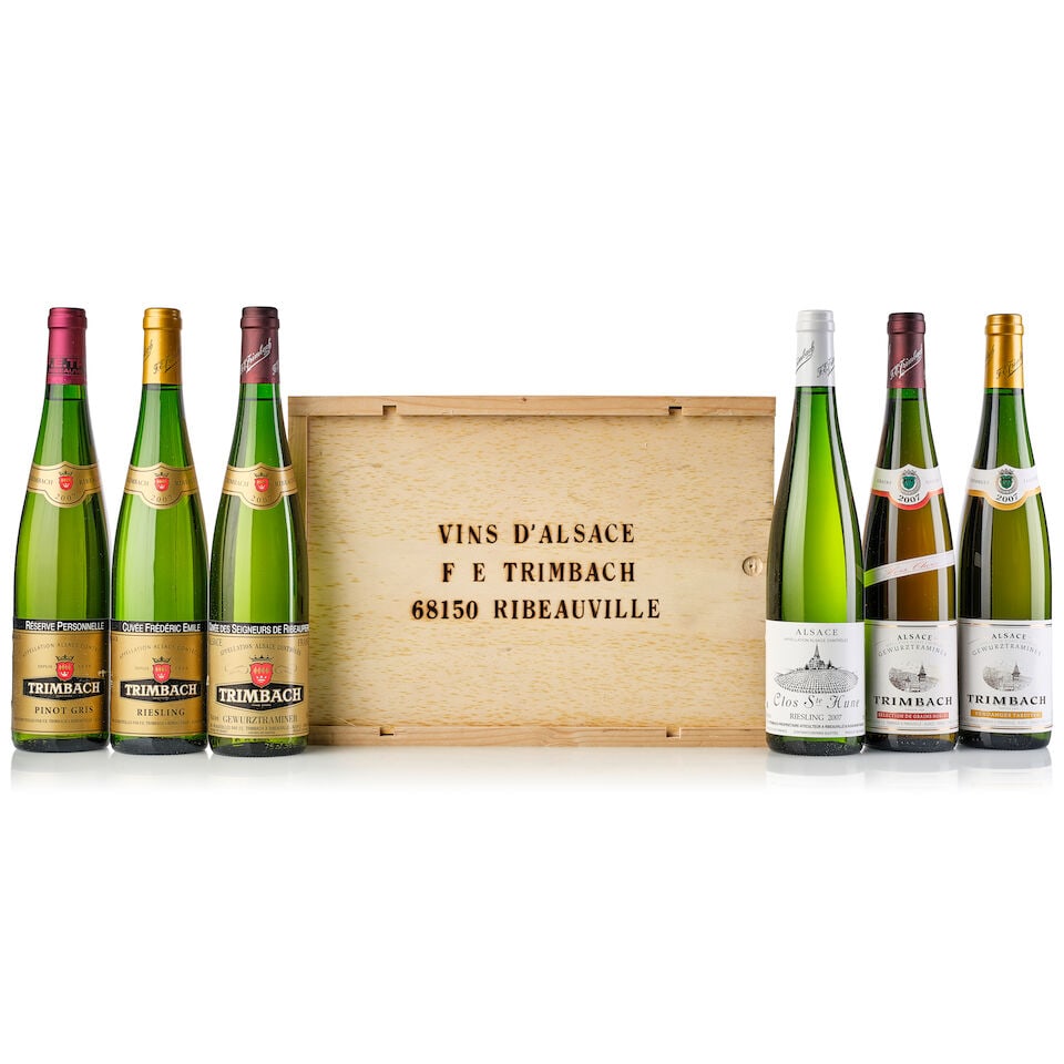 Trimbach Prestige Assortment Case, 2007 (6x 750ml) Pinot Gris Réserve Personnelle (1x 750ml...: Trimbach Prestige Assortment Case, 2007 (6x 750ml) Region: Alsace Label: 3x slightly scuffed Packaging: owc Pinot Gris Réserve Personnelle (1x 750ml) Gewürztraminer Cuvée des Seigneurs 
