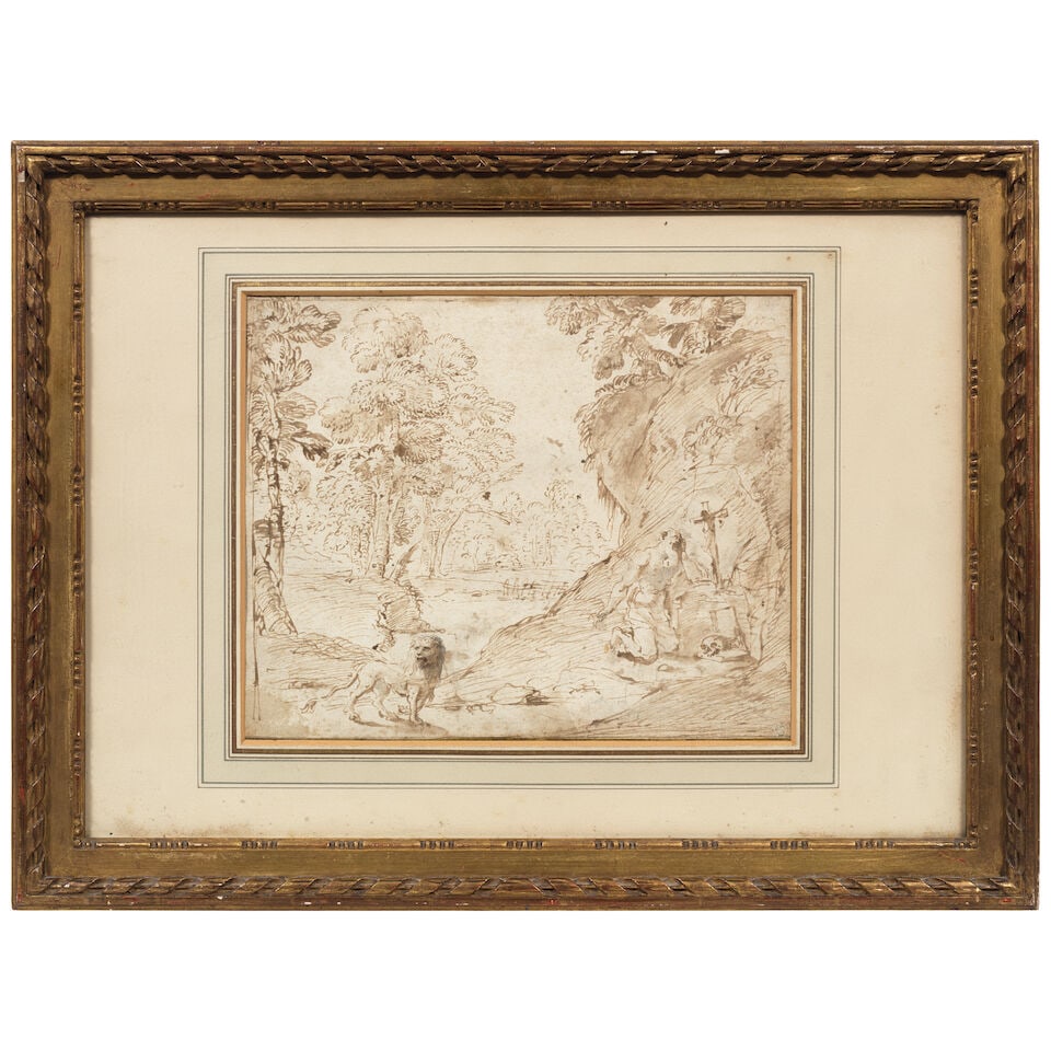 Pier Francesco Mola (Coldrerio 1612-1666 Rome) The Penitent Saint Jerome framed: 45 x 60cm - 3